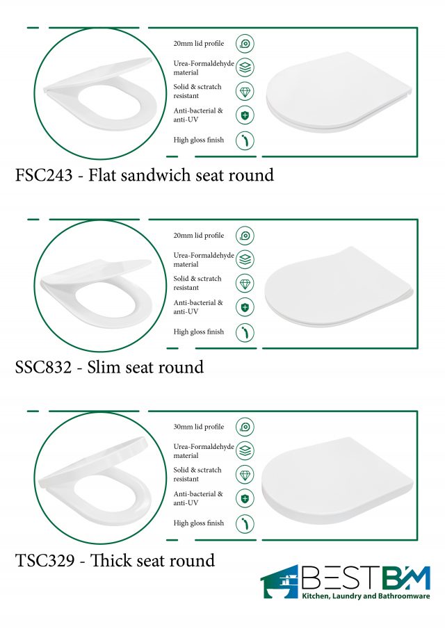 CHICAGO Rimless Toilet Suite with choice of Seat