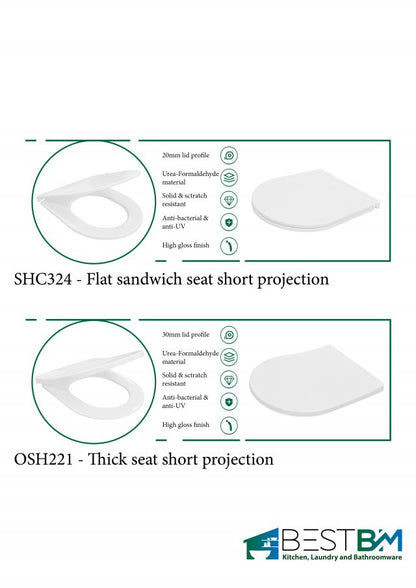 LYON Rimless & Tornado Toilet Suite Choice of Seat