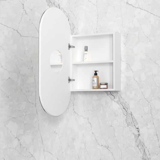 Noosa Oval White Shaving Cabinet