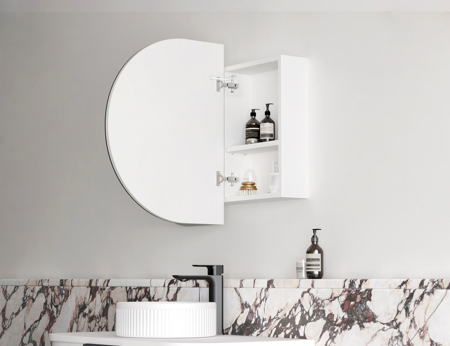 LED BONDI 900x600 Shaving Cabinet Matte White